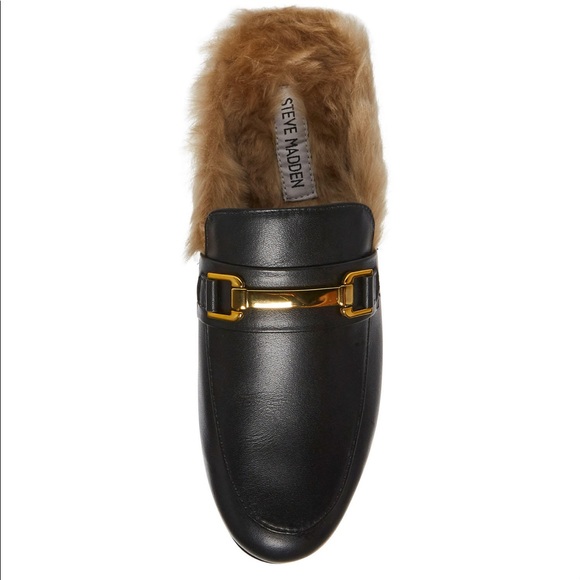 Steve Madden Ladies Faux Fur Slip On Mule - Picture 4 of 10